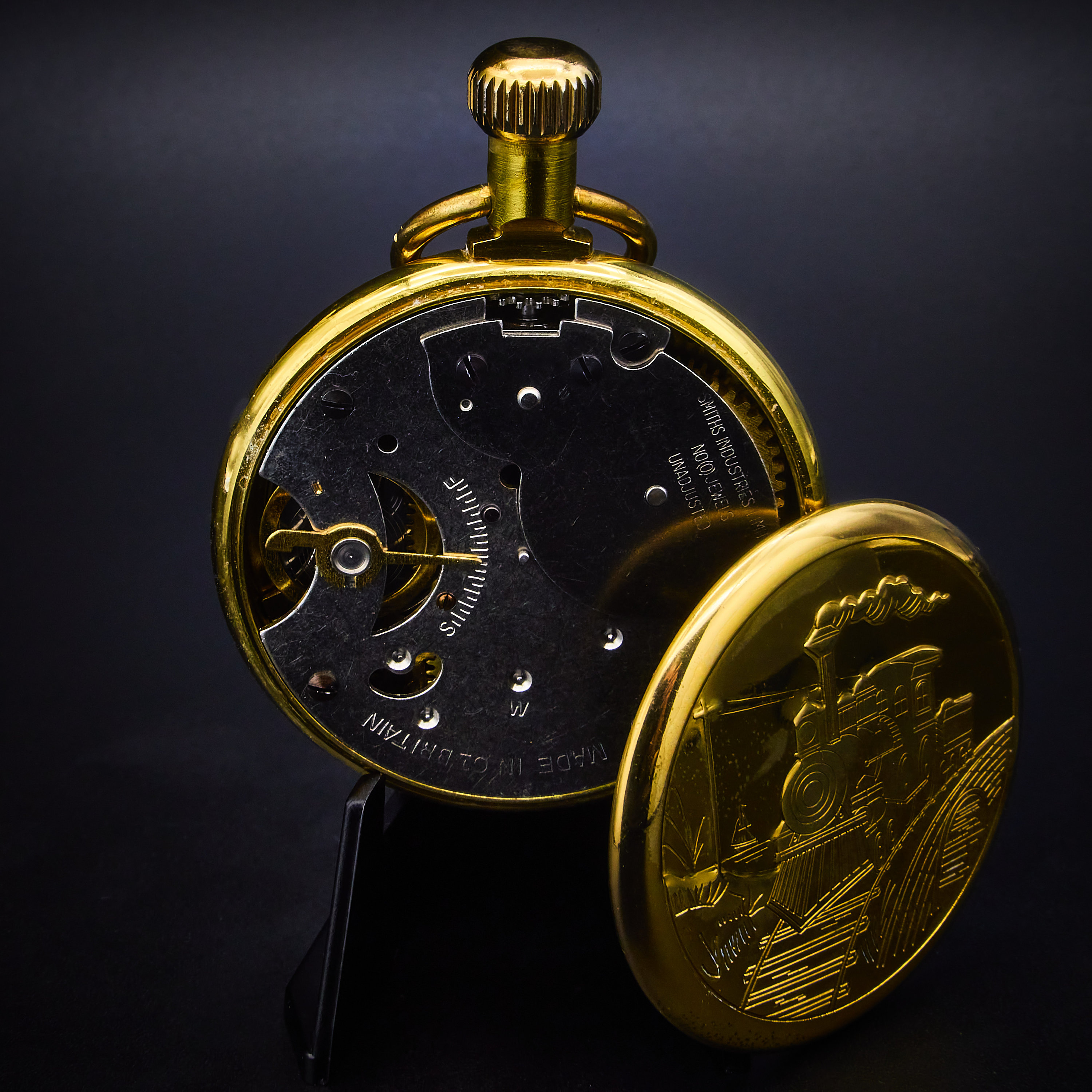 Victorian 1986 Sears Commemorative 1886 Railroad Motif Mechanical Wind up Pocket Watch Made in Great Britain by Smith Steampunk Style Etsy
