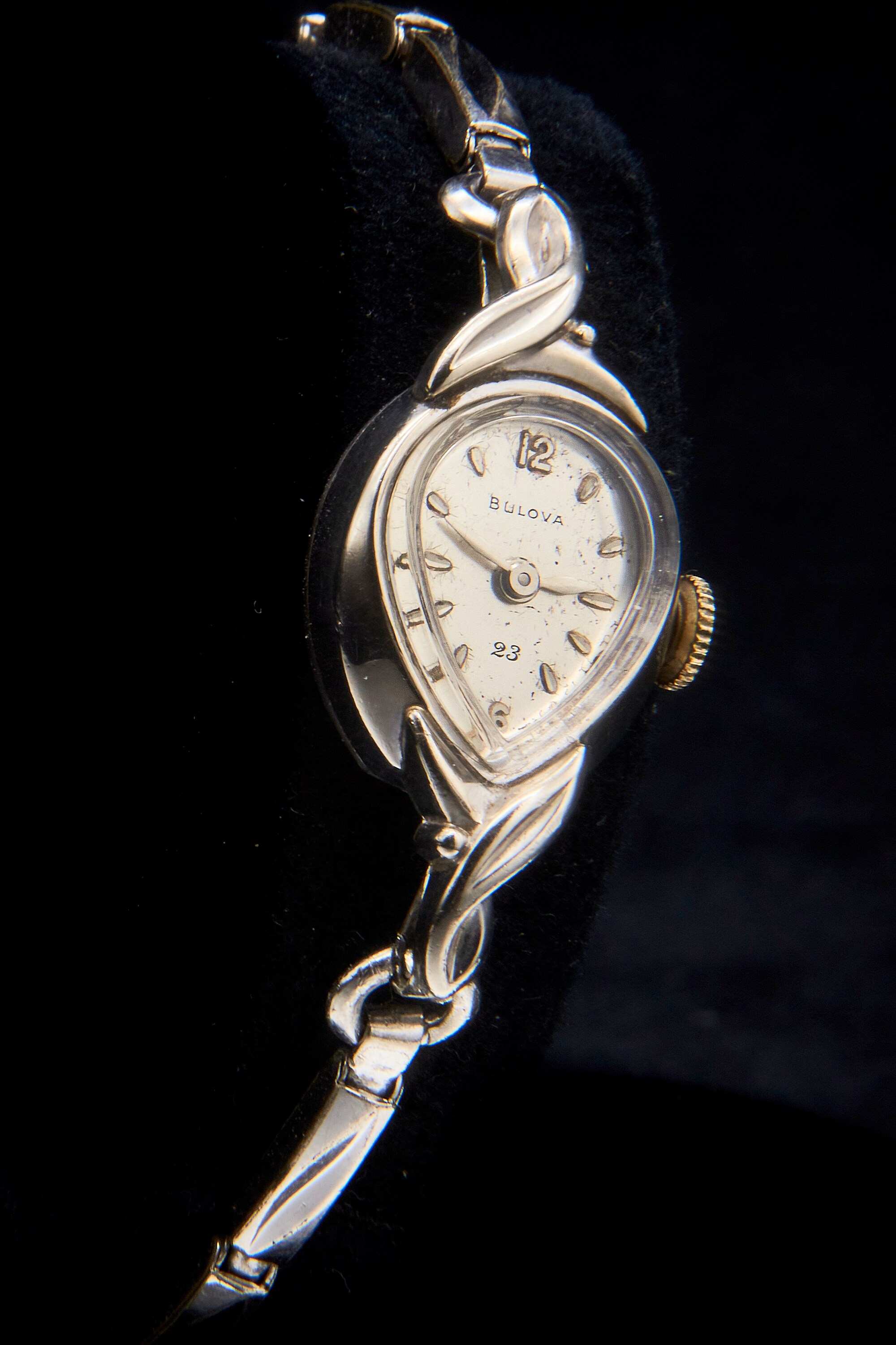 Unique 1961 Bulova First Lady B Ladies Teardrop Marquise 10k White ...