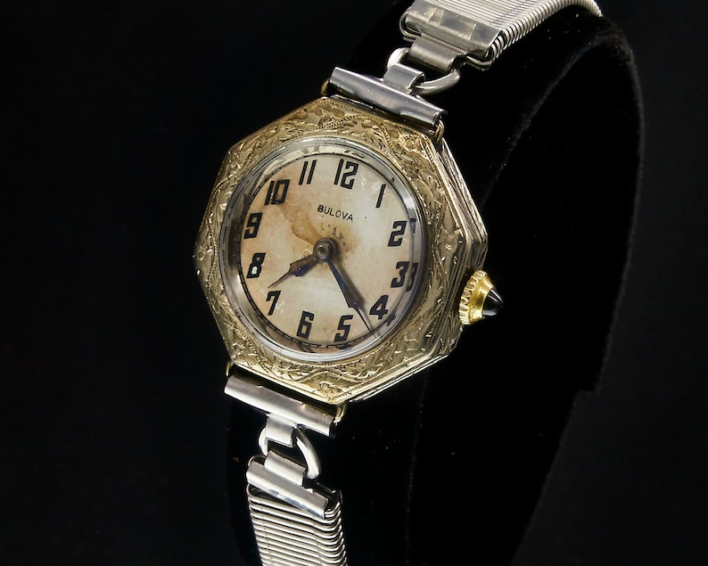 1920s Art Deco Bulova Watch, Vintage 1922 quot;Lady Maximquot;