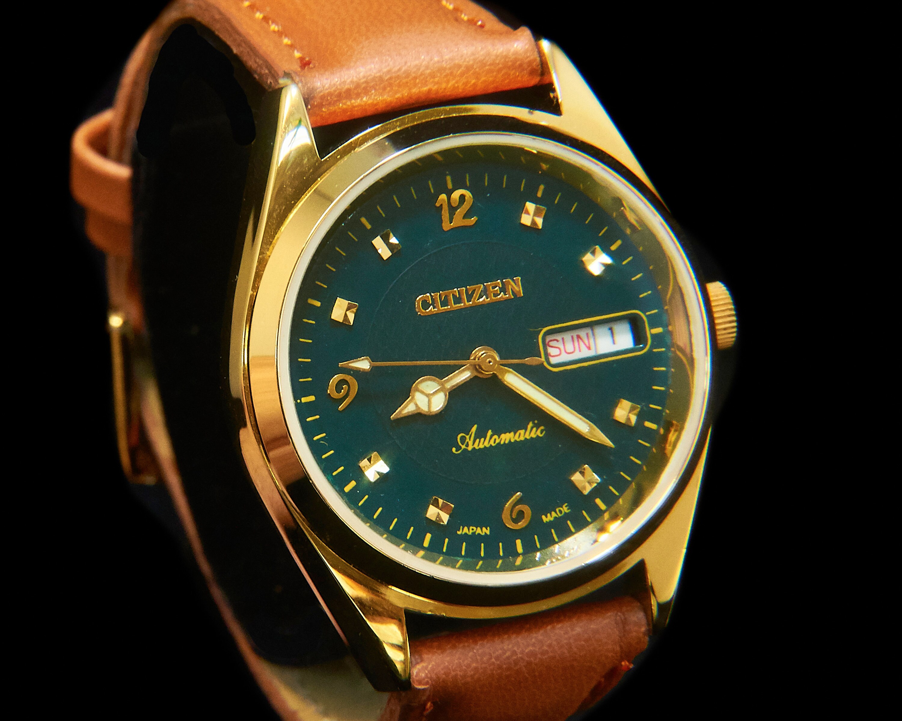 1970s Vintage Citizen Automatic Men s Gold Watch Hand built Custom
