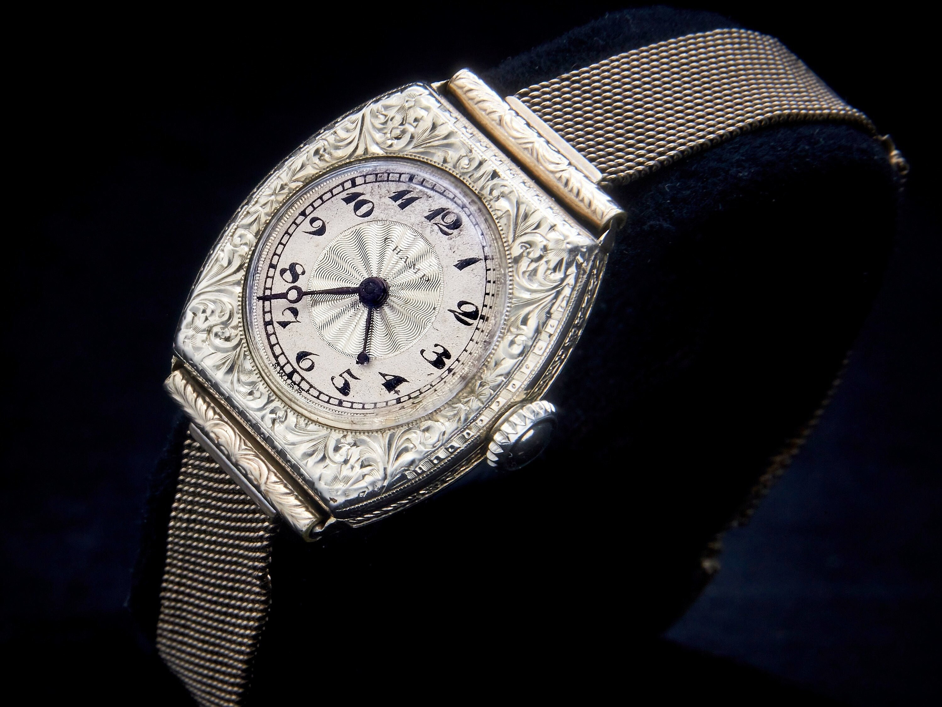 1920s Champ 14k White Gold Filled Ladies Cocktail Bracelet Watch ...