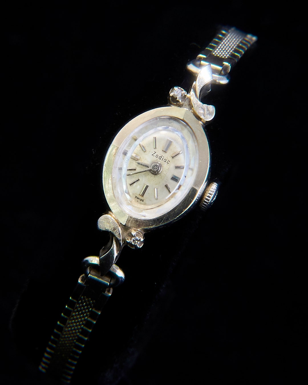Zodiaco degli anni 60 in oro bianco massiccio 14k con diamanti orologio da cocktail marchesa da donna bracciale in oro 10k gioielli vintage cimelio immobiliare Etsy Italia