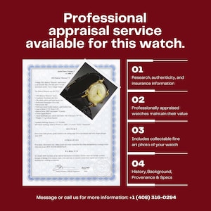 May include: A certificate of authenticity for a vintage 1953 Balowa Director watch. The certificate includes details about the watch's history, operation, and warranty. The certificate is printed on a white background with blue and gold accents. The text on the certificate reads "1953 Balowa Director" and "Justitia Times Vintage." The certificate is dated May 2022.