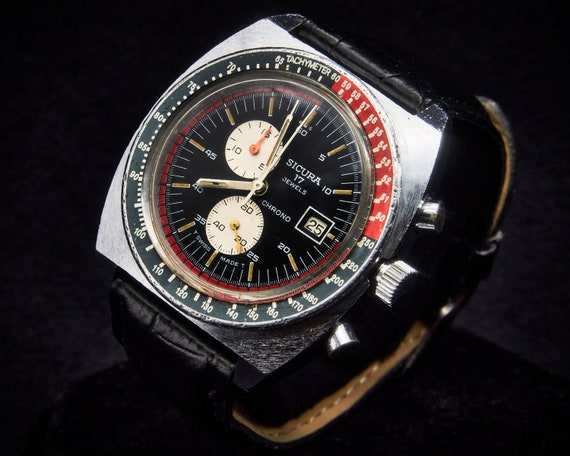 1973 Sicura Men's Large Sports Chronograph Mechan… - image 1