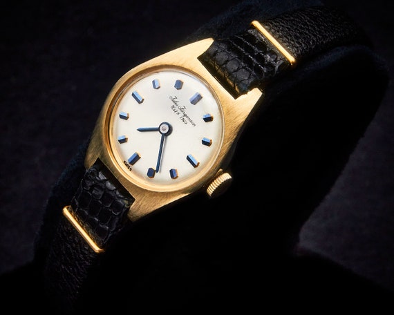 1970s Jules Jurgensen 18k Brushed Yellow Gold Mec… - image 1