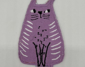 Patch for ironing or sewing on, cat patch or iron-on patch for clothing or textiles, cat patch