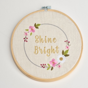 Embroidery frame to hang, embroidery in the frame, favorite saying embroidered, small gift, embroidery