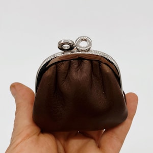 Leder Minigeldbörse // Miniclip // Retro // kleines Portemonnaie // Little Tiny Wallet // handmade
