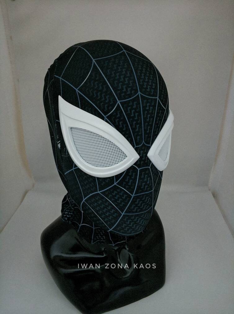 スパイダーマン　 マスクとスーツセット ネガティブスパイダーマンスーツシェルとレンズ、布製マスク付き