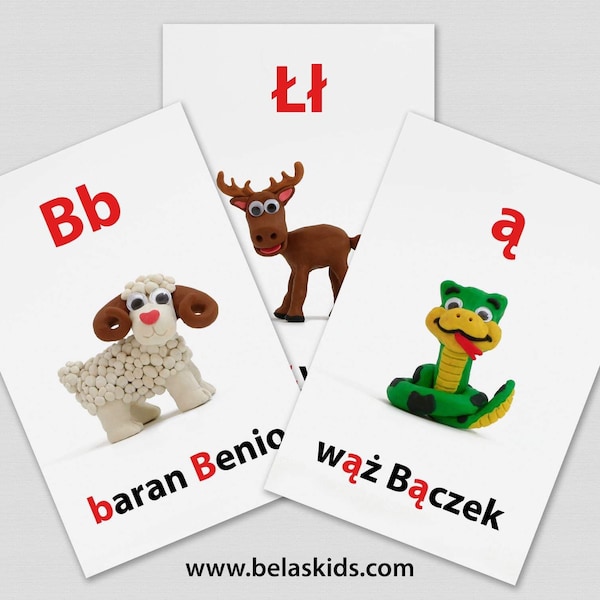 Polish alphabet Flash Cards - 4x6