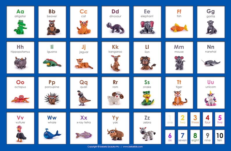 Animal Alphabet Placemat, Educational - Etsy
