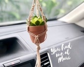 Mini Macrame Plant Hanger Car Rearview Mirror Accessories COTTON CORD