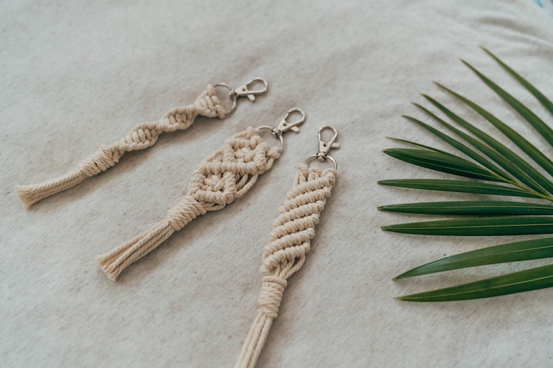 Macrame Keychain Key ring Boho Keychain SPIRAL macrame accessories