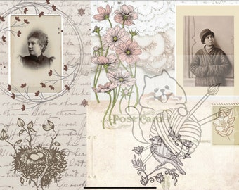 Soft sepia printable.