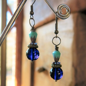 Ships Fast! Cobalt Blue Moroccan Style Earrings