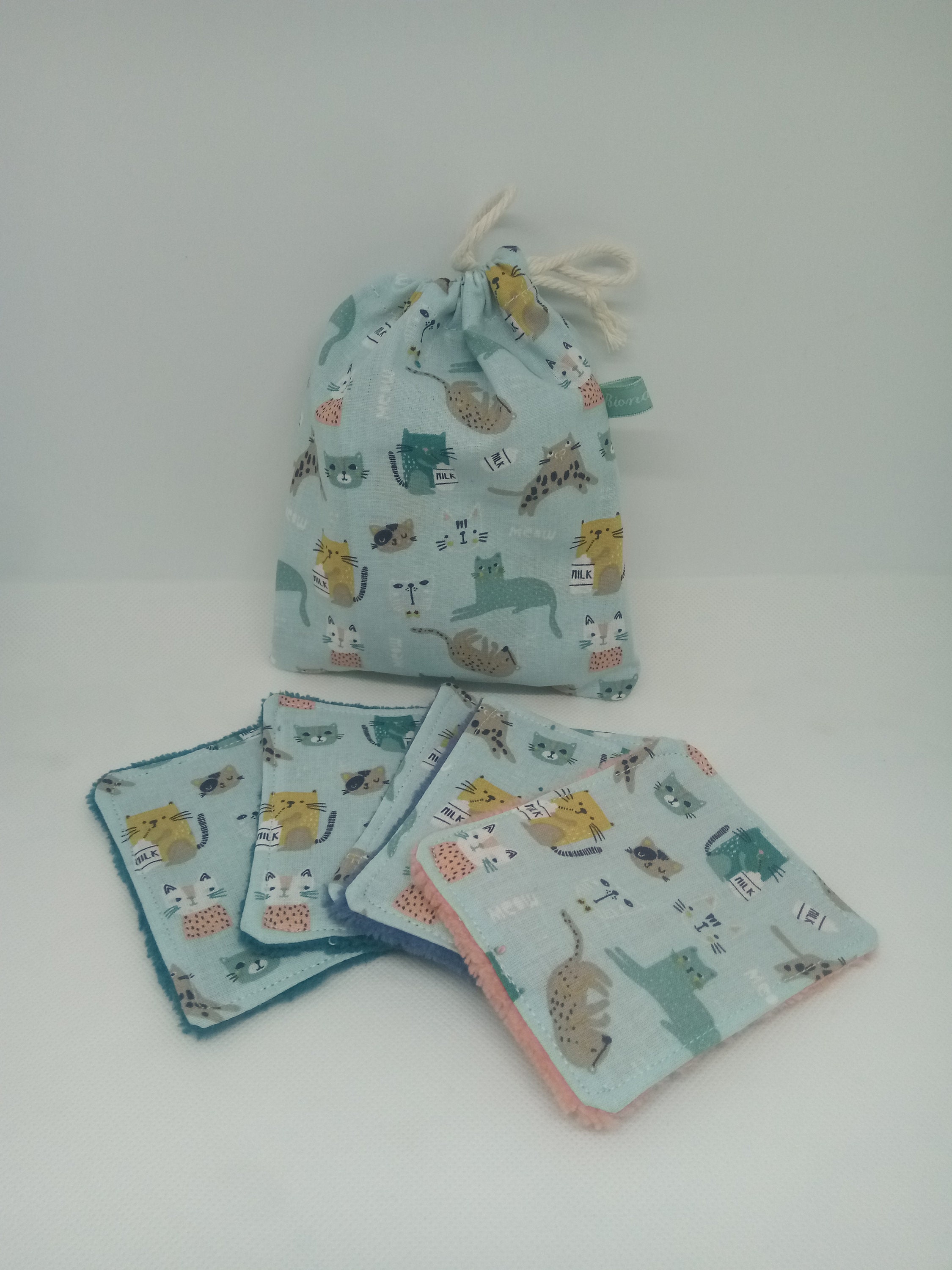 Papier Toilette Lavable ou Lingettes et Son Pochon Réutilisable Oeko-Tex | 15 Feuilles Pour Les Enfa