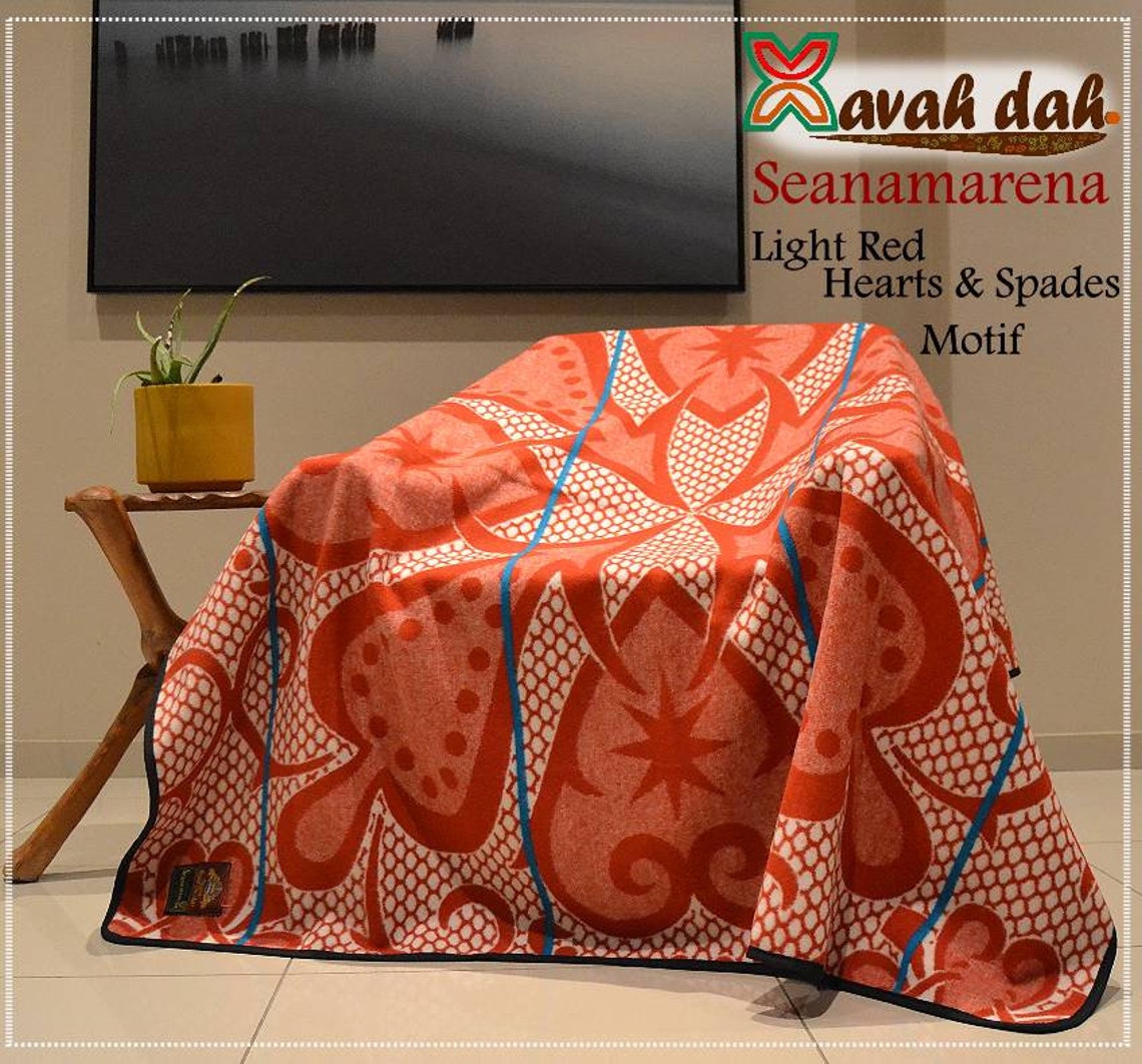 Basotho Blanket Seanamarena Hearts red and White Etsy