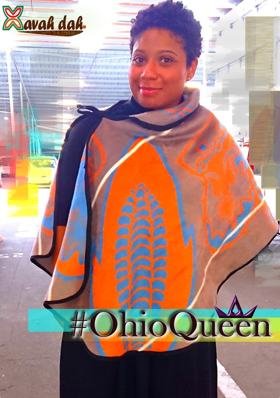 Basotho Blanket Poncho shawl orange Etsy Canada