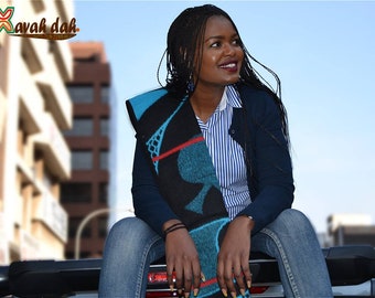 Panther Scarf - (Turquoise Blue) Basotho Blanket
