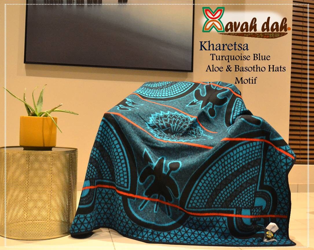 Basotho Blanket Kharetsa Turquoise Blue Etsy