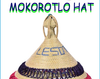 Handwoven Mokorotio Ceremonial Hat – Basotho Grass Hat From  display picture 2