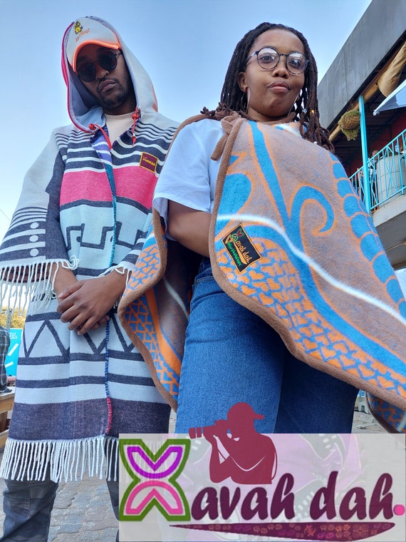 Basotho blanket poncho hotsell