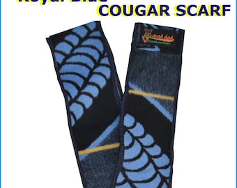 Cougar Snood Scarf - (Blue) Basotho Blanket (Blue Binding)