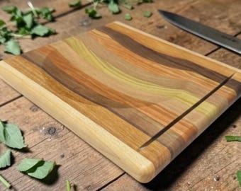 Traditional Value Handmade in USA Domestic Wood Ulu Knife Cutting Chopping Bowl/Board 8.5" X 9"  Unique