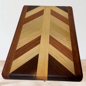 Planche à découper en bois fabriquée à la main aux États-Unis, dessous de plat de pain au fromage, chevrons de 9,5 po.