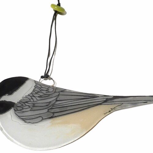 Chickadee Suncatcher Fused Glass Sun Catcher Chickadees - Etsy