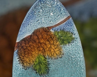 Handmade Fused Glass Night Light Pinecone Pine Cones