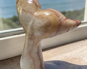 Polished Marble Medium Whale Tail Figurine 4.5"