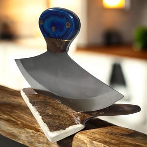 CUSTOM RARE X-large Size Wood Handle Ulu Knife 8