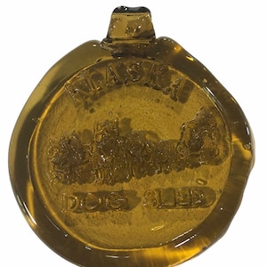 Handgemachte RECYCLED Glas Medaillon Suncatcher-Alaska Dogteam