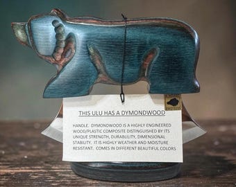 Handmade Made in Alaska Dymondwood BEAR Ulu Knife Unique