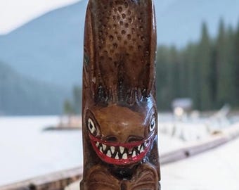 Totem Pole Wood 1972 Alaska Mini Rare 2.75” tall
