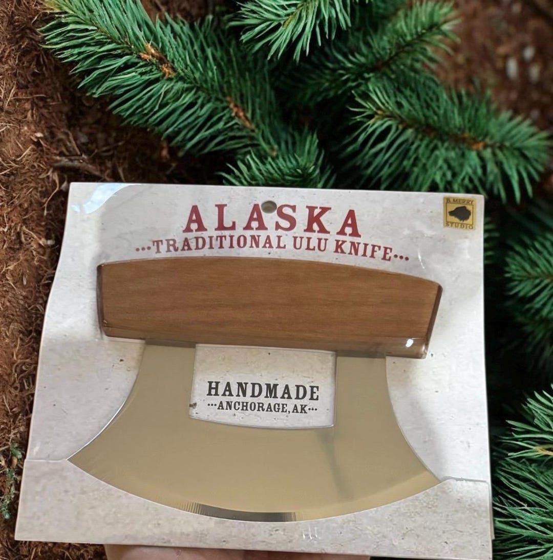 Hand Sanded Handmade Made in Alaska PLAIN Alder Wood Handle Ulu Knife ...