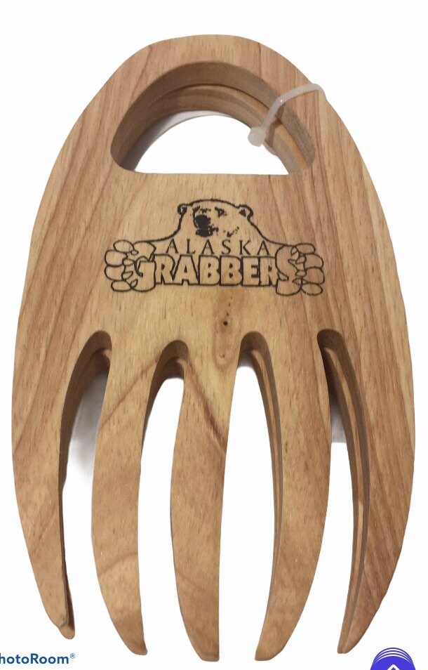 Alaskan Grabbers Wood Salad Pasta Servers Tosser Pair Handmade Etsy