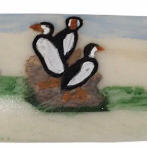 Abridor de cartas pintado à mão exclusivo de 7" - Puffin Birds 1 of a Kind