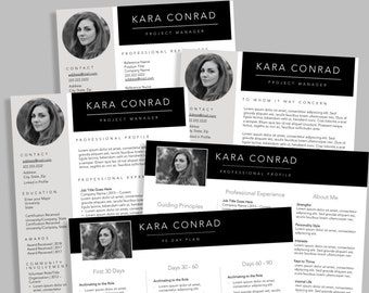simple resume template bundle cover letter and references etsy modern interview resume references