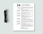 Executive Resume Template | Clean CV Design with Guide (Digital Download)