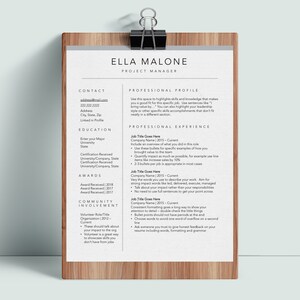 Classic Entry Level Resume Template for New Professionals | CV Template and Resume Builder | Instant Digital Download
