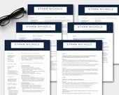 Classic Blue Resume Template Bundle, Interview Prep (Digital Download)