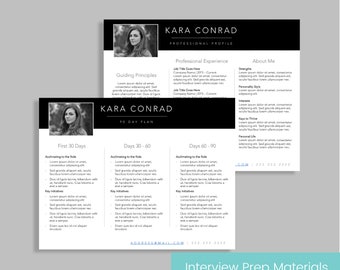 30 60 90 Day Plan and Professional Profile Template Interview Prep Bundle Instant Digital Download