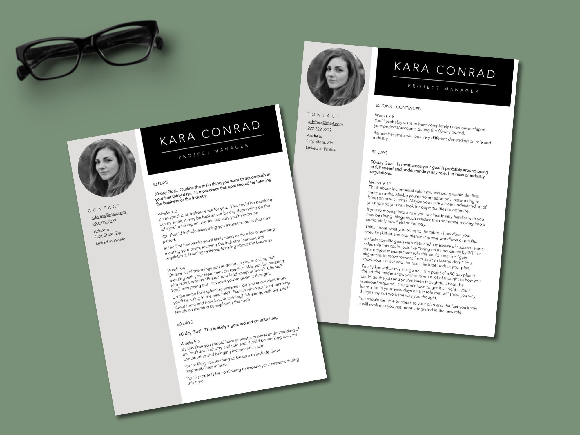 306090 Day Onboarding Plan With Matching Modern Photo Resume Template 306090 Day Onboarding Plan With Matching Modern Photo Resume Template