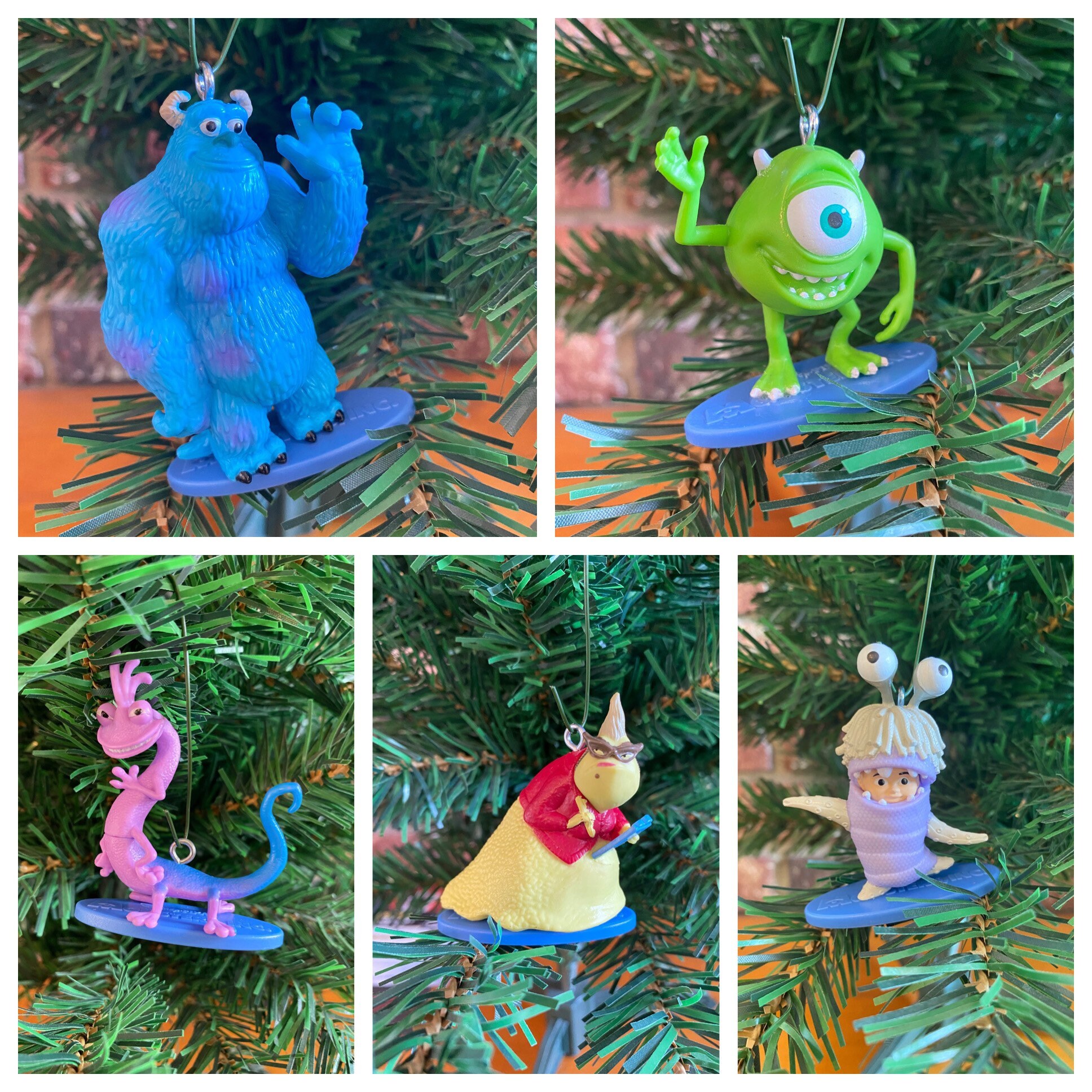 Disney Monsters Inc Movie Character Christmas Ornaments Set Etsy