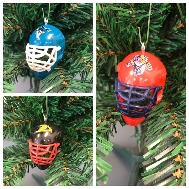 NHL Goalie Hockey Mask Helmet Christmas Ornaments Choose Etsy