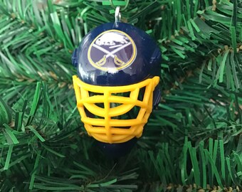 NHL Buffalo Sabers Hockey Goalie Mask Helmet Christmas Ornament! Purchase supports education!