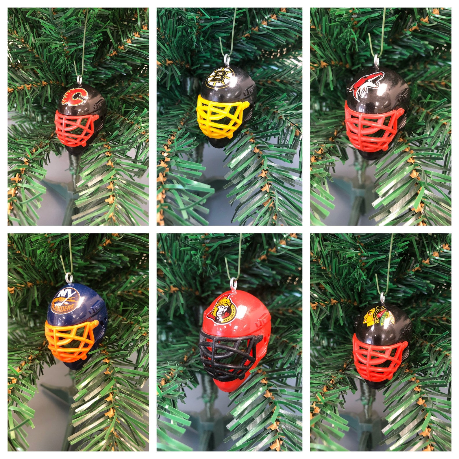 NHL Goalie Hockey Mask Helmet Christmas Ornaments Choose Etsy