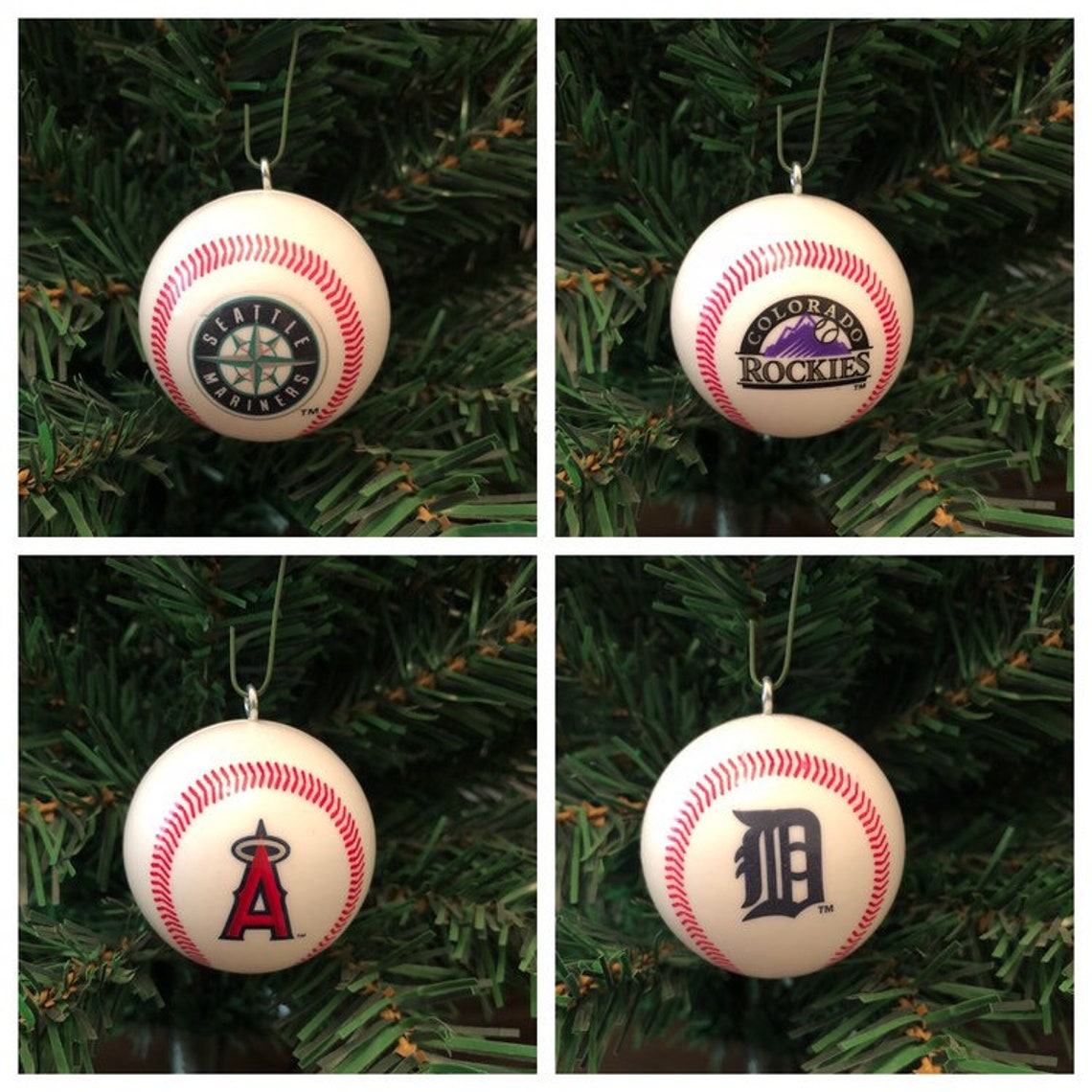 MLB Baseball Christmas Ornaments Etsy